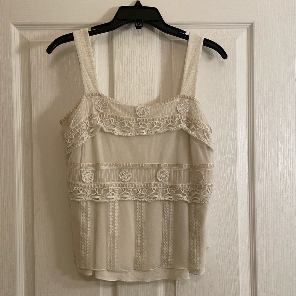 J. JILL Cream Lace Embroidered Tank Blouse - Picture 5 of 13